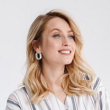 Stately Steel Hinged Hoop Earrings