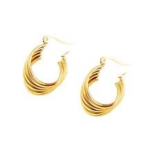 Stately Steel Interwoven Hoop Earrings
