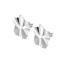 Stately Steel Leaf Shell Earrings