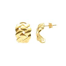 Stately Steel Open-Braided Hoop Earrings