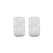 Stately Steel Sandy Huggie Hoop Earrings