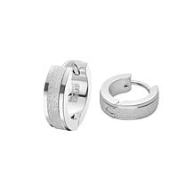 Stately Steel Small Sandy Huggie Hoop Earrings