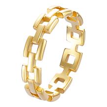 Stately Steel Small Square Link Ring