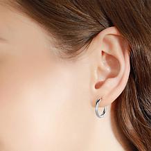 Stately Steel Small Tube Hoop Earrings