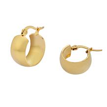 Stately Steel Small Wide Huggie Hoop Earrings