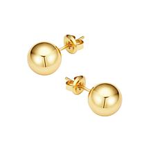 Stately Steel Stainless Steel Ball Stud Earrings