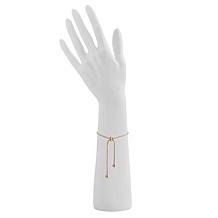 Stately Steel Stainless Steel Beaded Lariat Necklace and Bracelet Set