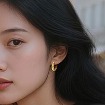 Stately Steel Stainless Steel Chunky Hoop Earrings