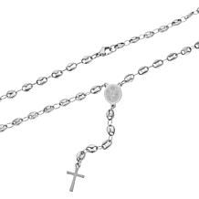 Stately Steel Stainless Steel Coffee Bean Chain Rosary Necklace