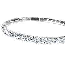 Stately Steel Stainless Steel CZ Elastic Bracelet