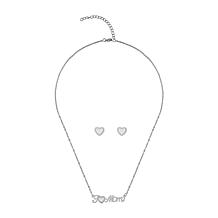 Stately Steel Stainless Steel "I ♥ Mom" Necklace and Heart Earring Set