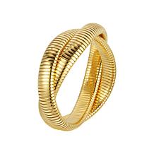 Stately Steel Stainless Steel Interwoven Snake Chain Stretch Bracelet