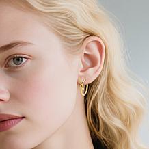 Stately Steel Stainless Steel Knot Hoop Earrings