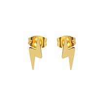 Stately Steel Stainless Steel Lightning Bolt Stud Earrings