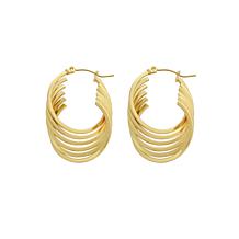Stately Steel Stainless Steel Overlapping Hoop Earrings