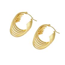 Stately Steel Stainless Steel Overlapping Hoop Earrings