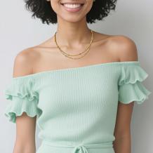 Stately Steel Stainless Steel Paper Clip Ball Chain Necklace