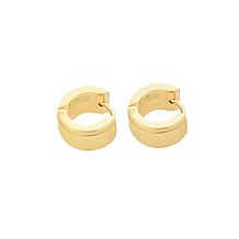 Stately Steel Stainless Steel Sand-Textured Huggie Hoop Earrings