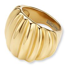 Stately Steel Stainless Steel Sculpted Cable Ring