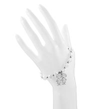 Stately Steel Stainless Steel Simulated Pearl Two Girls Bracelet