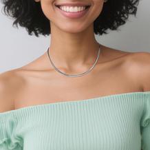 Stately Steel Stainless Steel Snake Chain Necklace