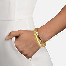 Stately Steel Stainless Steel Snake Chain Stretch Bracelet