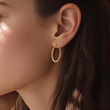 Stately Steel Stainless Steel Twist Hoop Earrings