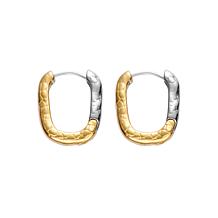 Stately Steel Stainless Steel U-Shape Hoop Earrings