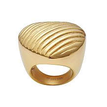 Stately Steel Striped Heart Ring