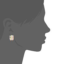 Stately Steel Tri-Colored Huggie Hoop Earrings