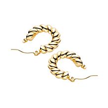 Stately Steel Twisted Chain Hoop Earrings