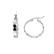 Stately Steel Wave Hoop Earrings