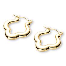 Stately Steel Wrap Flower Hoop Earrings