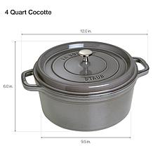Staub 4-Quart Cast Iron Round Cocotte in Majolic Colors