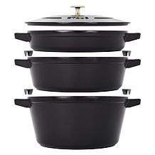 Staub Cast Iron 4-Piece Stackable Set - Cherry