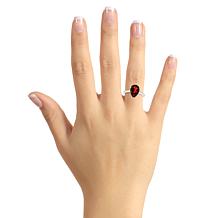 Sterling Silver 12x8mm Pear-Shaped Gemstone Ring