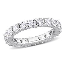 Sterling Silver 2.60ctw Moissanite Eternity Band Ring