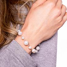Sterling Silver 6-10mm Cultured Freshwater Pearl Illusion Bracelet