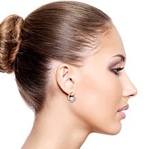 Sterling Silver 6-6.5mm Cultured Pearl and Diamond Torqued Earrings