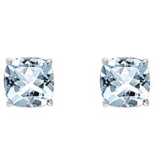 Sterling Silver 6mm Cushion-Cut Gemstone Stud Earrings