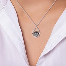 Sterling Silver 7-8mm Cultured Tahitian Black Pearl 18" Necklace