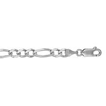 Sterling Silver 7.2mm Figaro Chain Bracelet