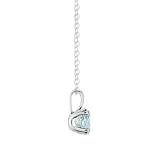 Sterling Silver 7mm Round Aquamarine Pendant with Chain
