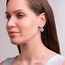 Sterling Silver Colored Gemstone and White Zircon Drop Earrings