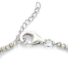 Sterling Silver Cultured Pearl and Crystal Bead Station Bracelet 