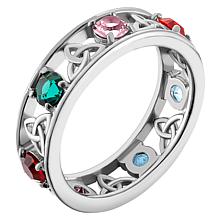 Sterling Silver or Gold over Sterling  Family Celtic Birthstone Ring