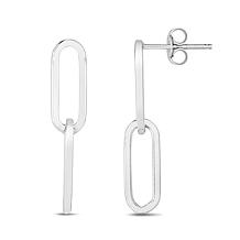 Sterling Silver Paperclip Chain Drop Earrings