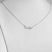 Sterling Silver Petite Fancy Script Name Necklace
