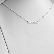 Sterling Silver Petite Uppercase Block Name Necklace 