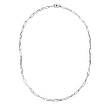 Sterling Silver Polished Flat Paperclip Chain Necklace - 24"